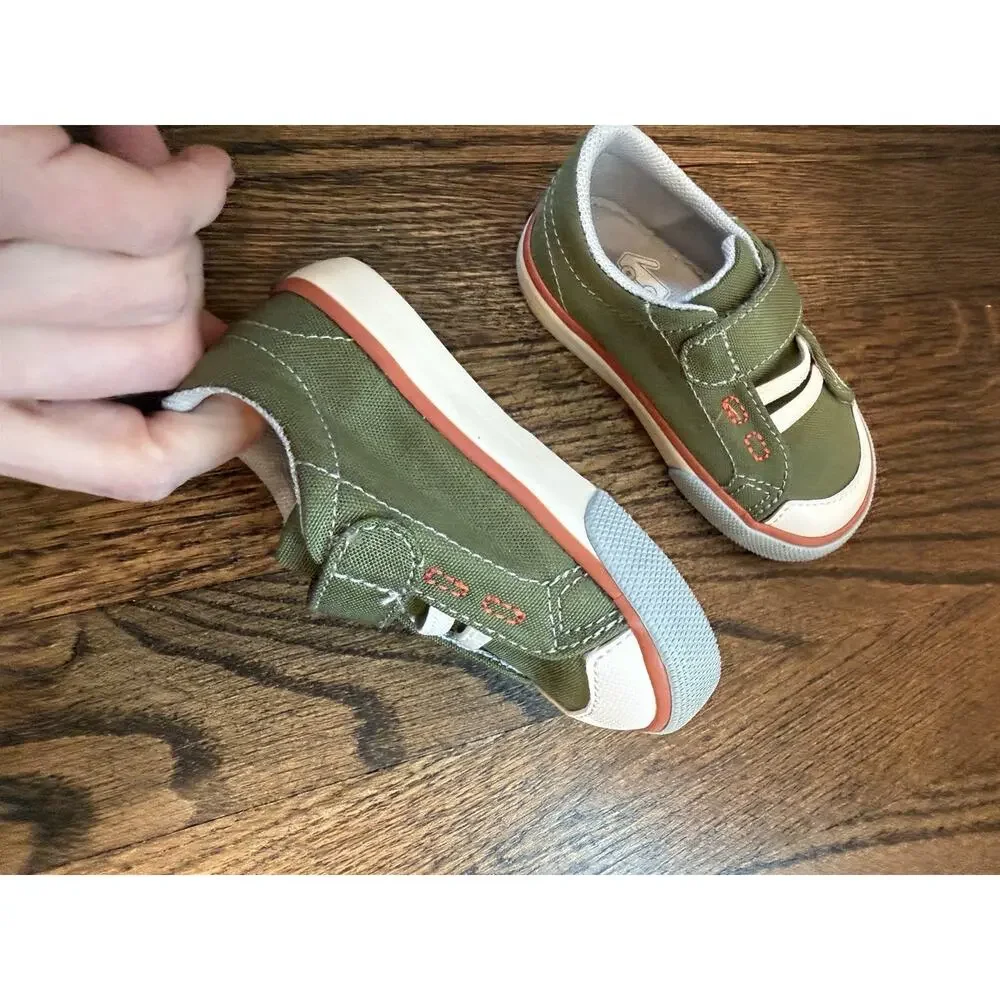 See Kai Run Alex Olive Green Sneaker Little Kids Sz 5c NEW